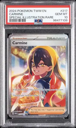 2024 POKEMON TWM EN-TWILIGHT MASQUERADE SPECIAL ILLUSTRATION RARE CARMINE PSA 10 - Image 1