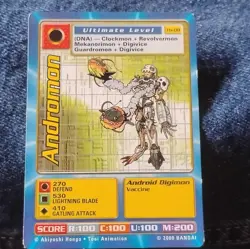 Bandai Digimon CCG Andromon Ultimate Tb-08 Card 2000 English Regular - Image 1