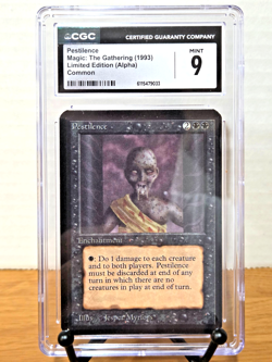 1993 Magic: The Gathering Limited Edition (Alpha) Common Pestilence CGC Mint 9 - Image 1
