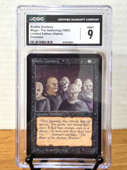 1993 Magic: The Gathering Limited Edition (Alpha) Common Zombies CGC Mint 9 - Image 1