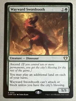 MTG / Wayward Swordtooth / CMM / #331 / Regular / Rare / NM - Image 1