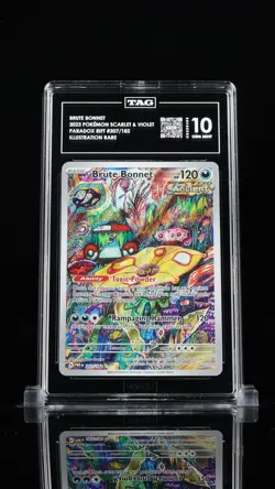 2023 Pokemon Brute Bonnet TAG GEM MINT 10 207/182 BEST GRADED TOP POP SEE DIG!! - Image 1