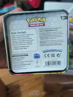6 TINS ,2025 Pokemon TCG Stack Em High Stacking Tin With 3 Booter Packs - Image 2