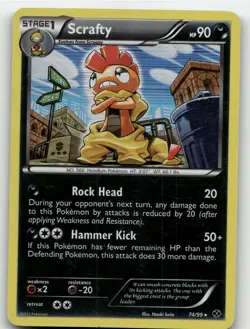 SCRAFTY 74/99 RARE REVERSE HOLO NEXT DESTINIES POKEMON MODERATELY PLAYED - Image 1