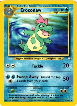 Pokemon TCG Neo Genesis Croconaw 32/111 Uncommon Unlimited VLP - Image 1