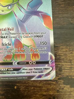 2021 Pokemon SWSH Evolving Skies Glaceon VMAX #208/203 - Image 4