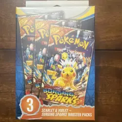 Pokemon TCG: Scarlet & Violet - Surging Sparks 3 Booster Packs New Factory Seal - Image 1