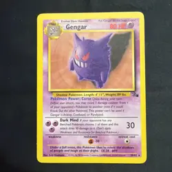 Pokemon TCG Gengar Fossil Card 20/62 Unlimited Regular Rare (MP) - Image 1