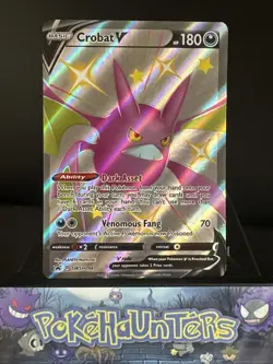 Pokemon Card Crobat V SWSH098 Promo Shiny Full Art Rare Shining Fates Near Mint - Image 1