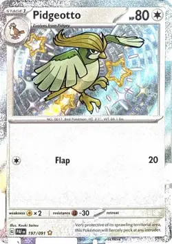 Pidgeotto 197/091 Shiny Rare Paldean Fates Pokemon NM - Image 1