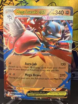 Mega Lucario ex 77/132 Double Rare Pokemon TCG ME01: Mega Evolution NM - Image 1