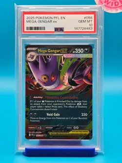 PSA 10 - 2025 POKEMON PFL EN-PHANTASMAL FLAMES 056 MEGA GENGAR EX - Image 1