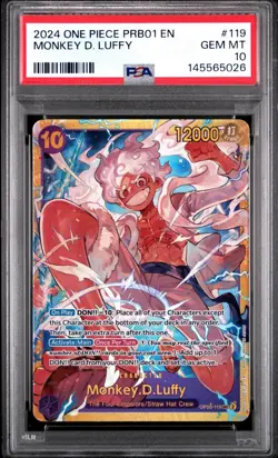 One Piece Monkey D. Luffy PRB01 SEC OP05-119 PSA 10 - Image 1