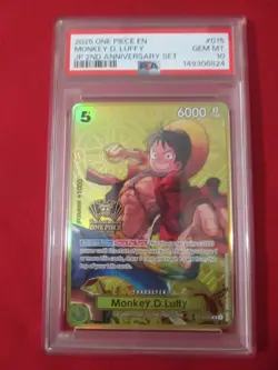 2025 One Piece Japanese 2nd Anniversary Set #ST13-015 Monkey D. Luffy PSA 10 - Image 1