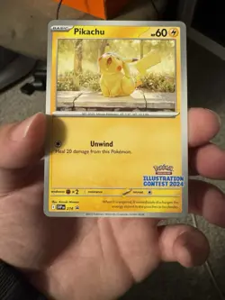 Pikachu SVP 214 - 2024 Illustration Contest Black Star Promo Pokemon Card NM - Image 1