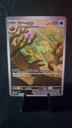 English Pokemon 151 Omanyte Illustration Rare 180/165 NM OC - Image 1