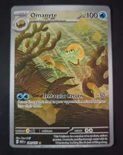 English Pokemon 151 Omanyte Illustration Rare 180/165 NM OC - Image 3