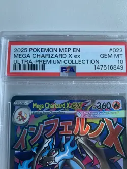 2025 Pokemon MEP EN Mega Charizard X EX Ultra Premium Collection #23 PSA 10 - Image 2