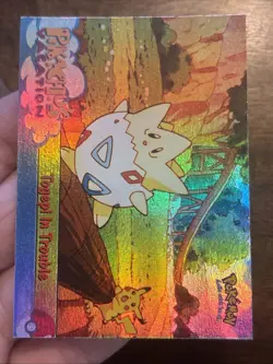 Togepi In Trouble Holo Rainbow Foil Topps Pikachu's Vacation #45 Pokemon Vintage - Image 2