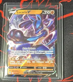 Pokemon TCG Lucario V 027/073 Champions Path Ultra Rare Foil 210 HP Aura Sphere - Image 1