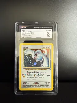 2000 Pokemon Neo Genesis Lugia 9/111 Holo CGC 8 ERROR & HOLO SWIRL - Image 1