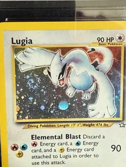2000 Pokemon Neo Genesis Lugia 9/111 Holo CGC 8 ERROR & HOLO SWIRL - Image 3