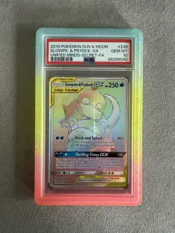Slowpoke & Psyduck GX - 239/236 - Pokemon Unified Minds - Secret Rare - PSA 10 - Image 1