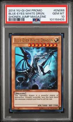 Yugioh 2014 Blue Eyes White Dragon JUMP-EN068 PSA 10 Ultra Rare - Image 1