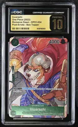 2022 ONE PIECE OP01-ROMANCE DAWN BOX TOPPER- Post-ERRATA #034 CGC Pristine 10 - Image 1
