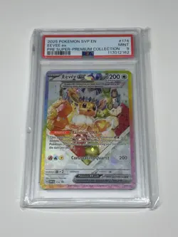 EEVEE EX 2025 POKEMON CARD TCG S&V PRE SUPER PREMIUM BLACK STAR PROMO 174 PSA 9 - Image 1