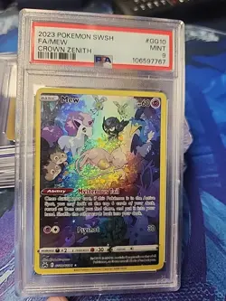 Mew GG10/GG70 PSA 9 Crown Zenith Galarian Gallery 2023 Pokemon TCG Card - Image 1