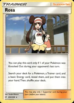Pokemon TCG Card Rosa Supporter SM - Cosmic Eclipse 204/236 - Image 1