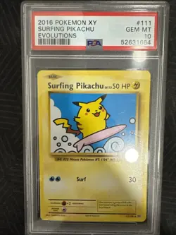 Pokemon TCG Surfing Pikachu Card 111/108 Pikachu TCG - Image 1
