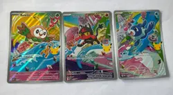 First Partners Illustration Full Card Art Popplio, Litten, Rowlet - Image 1