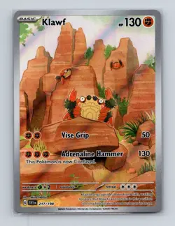 Klawf 217 Pokemon Scarlet & Violet Base Illustration Rare Card NM+ (a) - Image 1