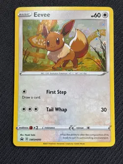 Pokemon Card Eevee SWSH095 Black Star Promo Holo Near Mint - Image 1