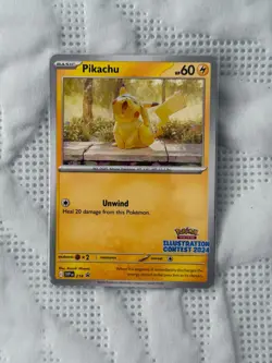 Pokemon Card Pikachu SVP 214 Illustration Contest 2024 Promo NM - Image 1