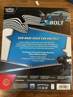 NEW! Pokemon TCG: Scarlet & Violet Black Bolt Binder Collection Factory Sealed - Image 2