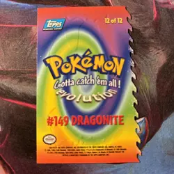 1999 Topps Blue Label Dragonite 12 of 12 Die Cut - Pokemon Evolution NM - Image 2