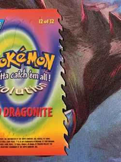 1999 Topps Blue Label Dragonite 12 of 12 Die Cut - Pokemon Evolution NM - Image 3