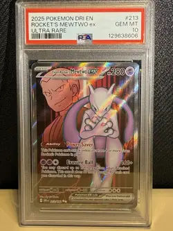 The Pokemon Company Rocket's Mewtwo ex 213/182 Full Art Holo PSA 10 - Image 1