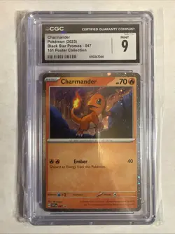 CHARMANDER Pokemon 151 Poster Collection Black Star Cosmos Holo #047 CGC 9 MINT - Image 1