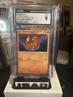 CHARMANDER Pokemon 151 Poster Collection Black Star Cosmos Holo #047 CGC 9 MINT - Image 3