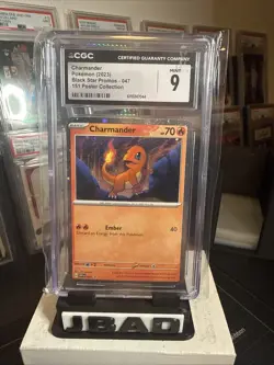 CHARMANDER Pokemon 151 Poster Collection Black Star Cosmos Holo #047 CGC 9 MINT - Image 5