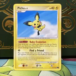 Pokemon Pichu POP Series 9 Rare Basic Regular 11/17 40 HP English 2009 NM - Image 1