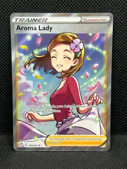 Pokemon Tcg Aroma Lady 199/203 Full Art Evolving Skies - Image 1