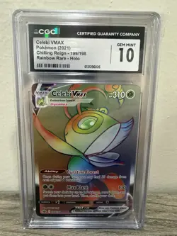 Pokemon Celebi Vmax 199/198 Rainbow Chilling Reign CGC 10! Freshly Graded! - Image 1