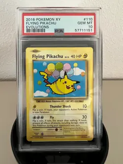 2016 Pokemon XY Evolutions Flying Pikachu Secret Rare 110/108 PSA 10 - Image 1