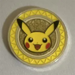 Nintendo Pokemon TCG Pikachu Metal Flip Coin Yellow Silver Collectible - Image 1