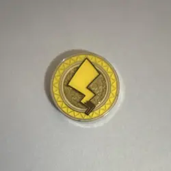 Nintendo Pokemon TCG Pikachu Metal Flip Coin Yellow Silver Collectible - Image 2
